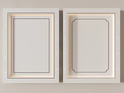 Modern Recessed Ceiling Panel Designs With LED Lights And Decorative Frames 3d model