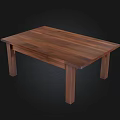 Solid Wood Dining Table With Rectangular Top And Natural Wood Grain Design 3d model
