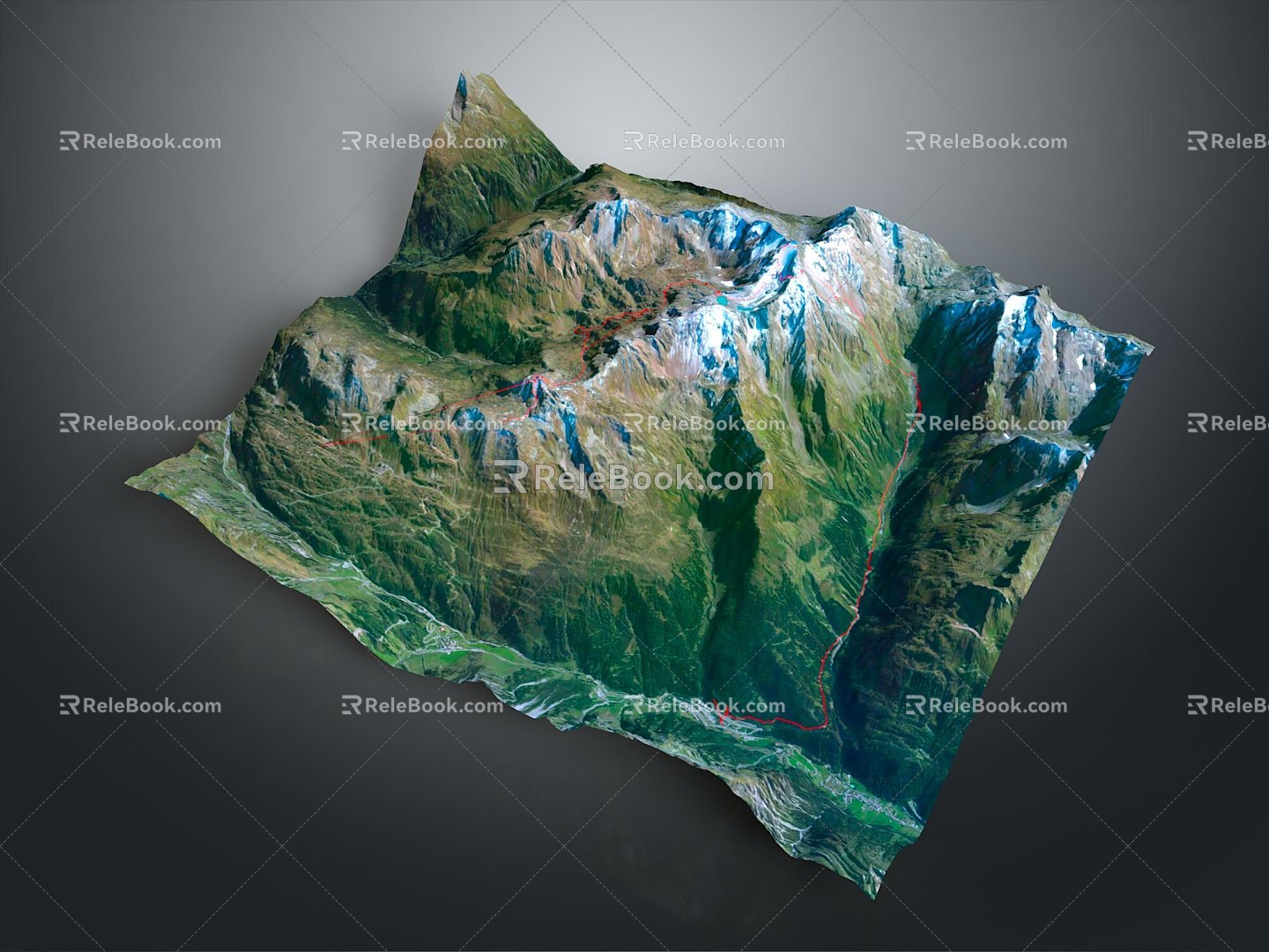 Geography, topography, mountain shape, ridge, ridge, valley, mountain range, canyon, geomorphology, mountain peak, mountain body 3d model