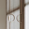 Elegant Wooden Flush Doors With Decorative Patterns In Modern Interior Design 3d model