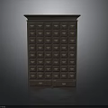 Dark Brown Wooden Chest With Multiple Drawers And Brass Handles