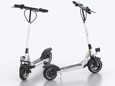 Two Modern Electric Scooters With Sleek Design 3d model