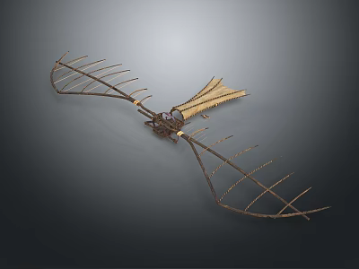 Vintage Passenger Aircraft Skeleton Structure Metal Model Detailed Exhibition 3d model