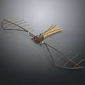 Vintage Passenger Aircraft Skeleton Structure Metal Model Detailed Exhibition