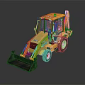Yellow Construction Loader Model With Front Bucket Enclosed Cab And Reflective Surface 3d model