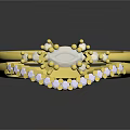 Elegant Golden Jewelry Ring With Multiple Small Stone Accents And Stylish Design