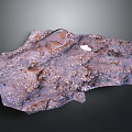 Natural Rock Formation With Brown Purple Tones And Textured Surface Minerals