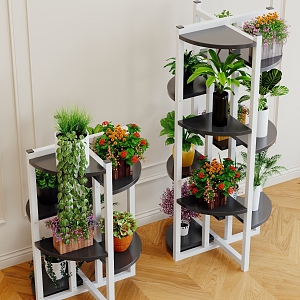 Flower Rack Storage Rack Balcony Flower Shelf Living Room Floor-standing Multi-layer Potted Plant Fleshy Flower Rack Plant Pot Rack 3d model