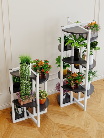 Flower Rack Storage Rack Balcony Flower Shelf Living Room Floor-standing Multi-layer Potted Plant Fleshy Flower Rack Plant Pot Rack 3d model