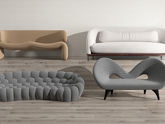 Modern Combination Sofa Combination Ornaments 3d model