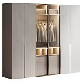 Modern Wardrobe Design With Glass Door Interior Lighting And Hanging Clothes Storage