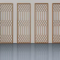 Four Wooden Flush Doors With Geometric Patterns For Modern Interior Decor 3d model