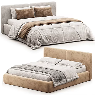 Double bed 3d model
