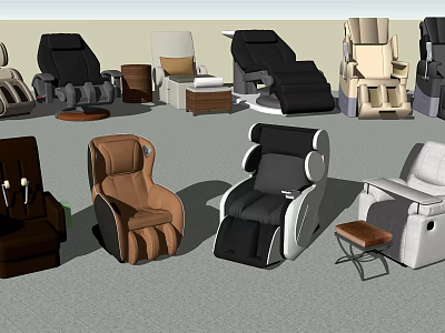 Stylish Massage Chairs With Different Colors Modern Designs And Ergonomic Features 3d model