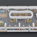 Kindergarten School Interior Design With Circular Layout Bookshelves And Colorful Activity Areas
