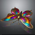 Vibrant Butterfly Shaped Home Decor Accessory With Colorful Wings Exquisite Design And Shiny Frame