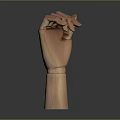 Game Movie Character Wooden Hand Sculpture With Palm Up Five Fingers And Fingertip Holes