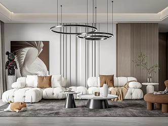 Modern Living Room Living Room Sofa Coffee Table Combination 3d model