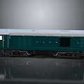 Dark Green Model Train Carriage With White Roof And Detailed Wheels