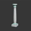 White Marble Column With Modern Minimalist Design Polished Surface And Square Base 3d model