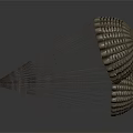 Three 3D Rendered Military Parachutes With Suspension Lines On Dark Background