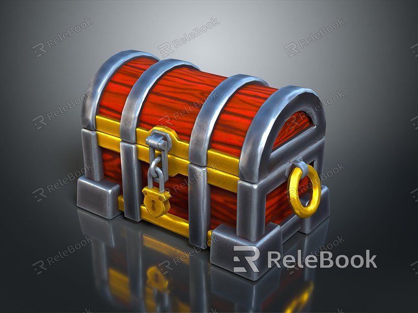 Cartoon Chest Treasure Chest Treasure Chest Jewelry Chest Cashbox Wooden Chest Game Chest Treasure Chest Pirate Chest model