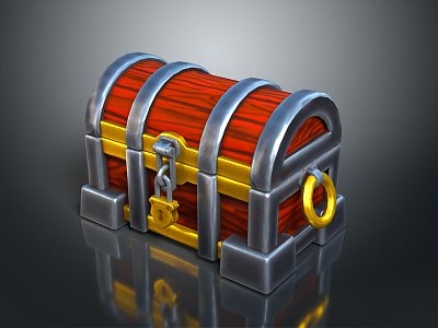 Cartoon Chest Treasure Chest Treasure Chest Jewelry Chest Cashbox Wooden Chest Game Chest Treasure Chest Pirate Chest model