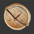 Handwoven Wicker Basket with Natural Wooden Handle for Home Decor and Storage