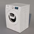 Liebherr White Front Loading Washing Machine With Digital Display And Control Panel 3d model
