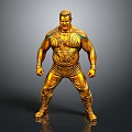 Muscular Male Character Golden Statue With Detailed Design And Shiny Surface