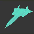 Blue Twin Engine Fighter Jet Model With Streamlined Body And Red Tail Tips