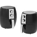 Modern Black Air Fryers Essential Kitchen Appliances With Control Knobs 3d model