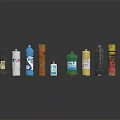 Assorted Household Product Bottles In Various Colors And Sizes For Daily Use