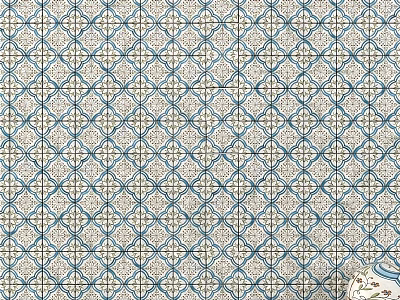 Repeating Blue Beige Geometric Pattern Decorative Component For Interior 3d model