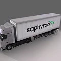 White Saphyrroo Cargo Truck With Green Arrow Logo And Container Body