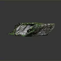 Moss Covered Wooden Log with White Patches Natural Holes and Dark Background
