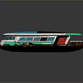 Modern Turquoise And White Model Boat With Red Lifebuoys And Streamlined Design