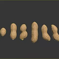 Various Shaped Peanuts In Shells Arranged On Dark Reflective Background Surface 3d model