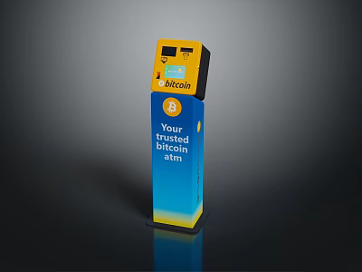 Your Trusted Bitcoin ATM Machine Featuring Digital Display And Currency Services 3d model