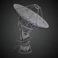 Advanced Military Weapon Radar With Large Dish Antenna And Metal Support Frame