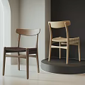 Modern Leisure Chairs With Wooden Frames And Woven Details In Minimalist Indoor Space