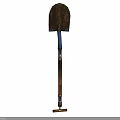 High Quality Hardware Tool Shovel with Wooden Handle Metal Blade and Blue Details