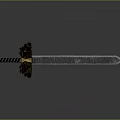 Traditional Decorative Sword Featuring Textured Steel Blade And Ornate Hilt Accents