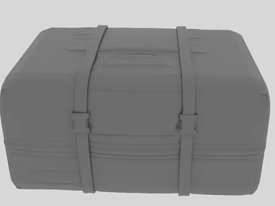 Gray Heavy Duty Storage Box With Secure Straps And Durable Design 3d model