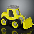 Yellow Toy Bulldozer With Grey Details Black Wheels And Front Shovel