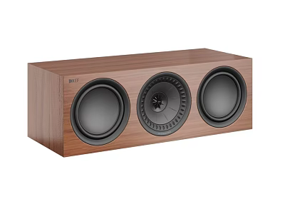 KEF Center Channel Speaker With Walnut Wooden Cabinet And Three Drivers Design 3d model