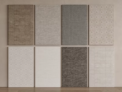 Wall Panel Samples With Various Textures Different Designs And Colors For Home Interior Decor 3d model