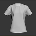 Basic White Short Sleeve Round Neck T-shirt for Comfortable Daily Use 3d model