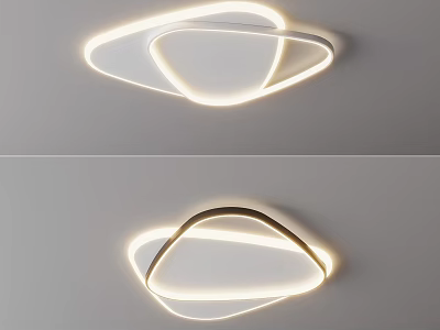 Modern Geometric LED Ceiling Light With Sleek Curved Lines Design 3d model