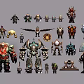 Diverse Game And Movie Characters Featuring Various Armor Robot And Monster Designs